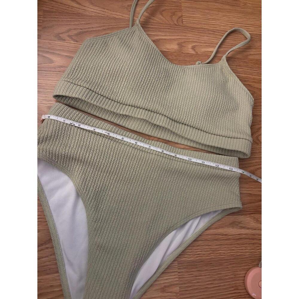 SHEIN Ribbed Bikini Set in Olive Green - Picture 3 of 9
